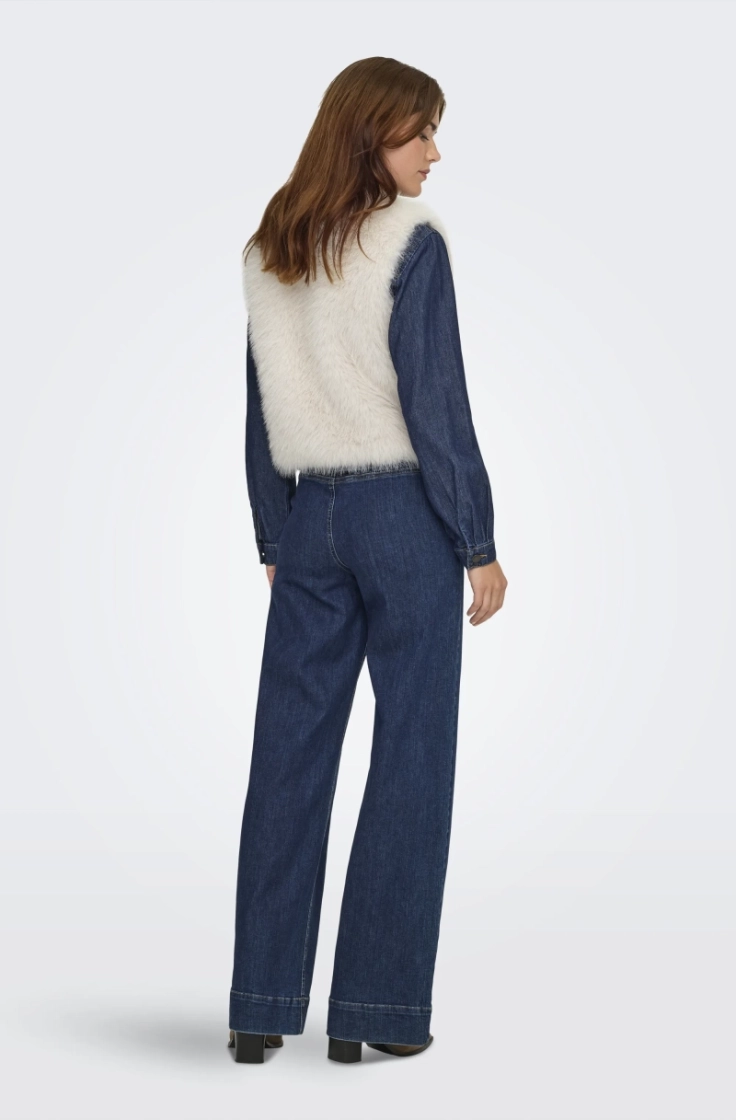 jdyora faux fur waistcoat otw  birch