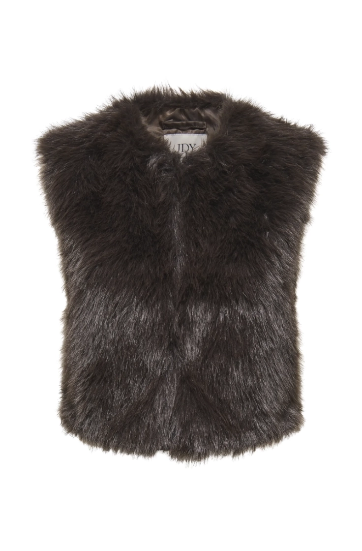 jdyora faux fur waistcoat otw chocolate torte