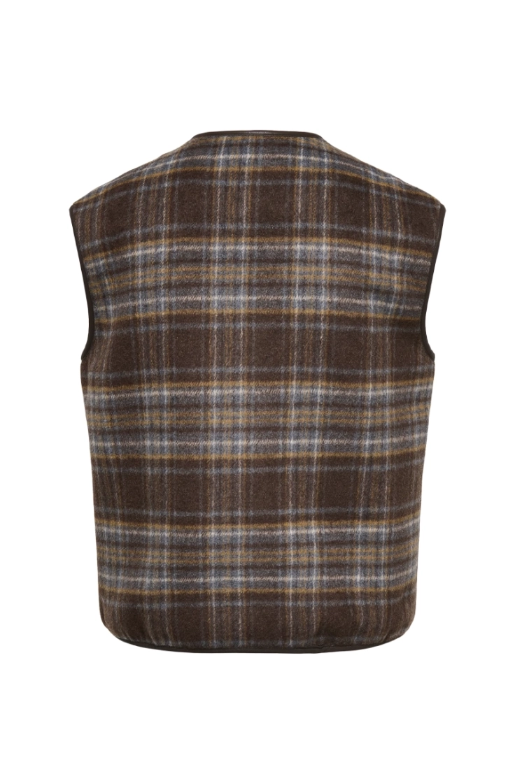 jdyannabel check waistcoat otw chocolate torte