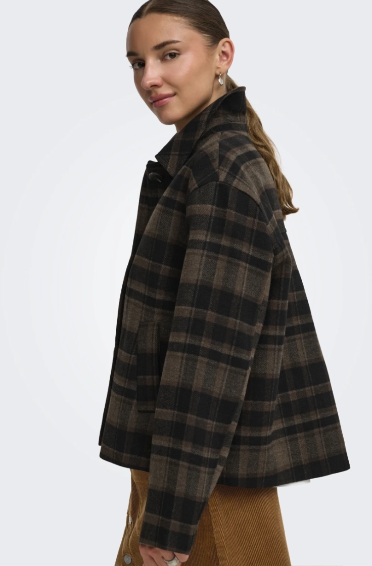 jdyastrid check short jacket o chocolate torte