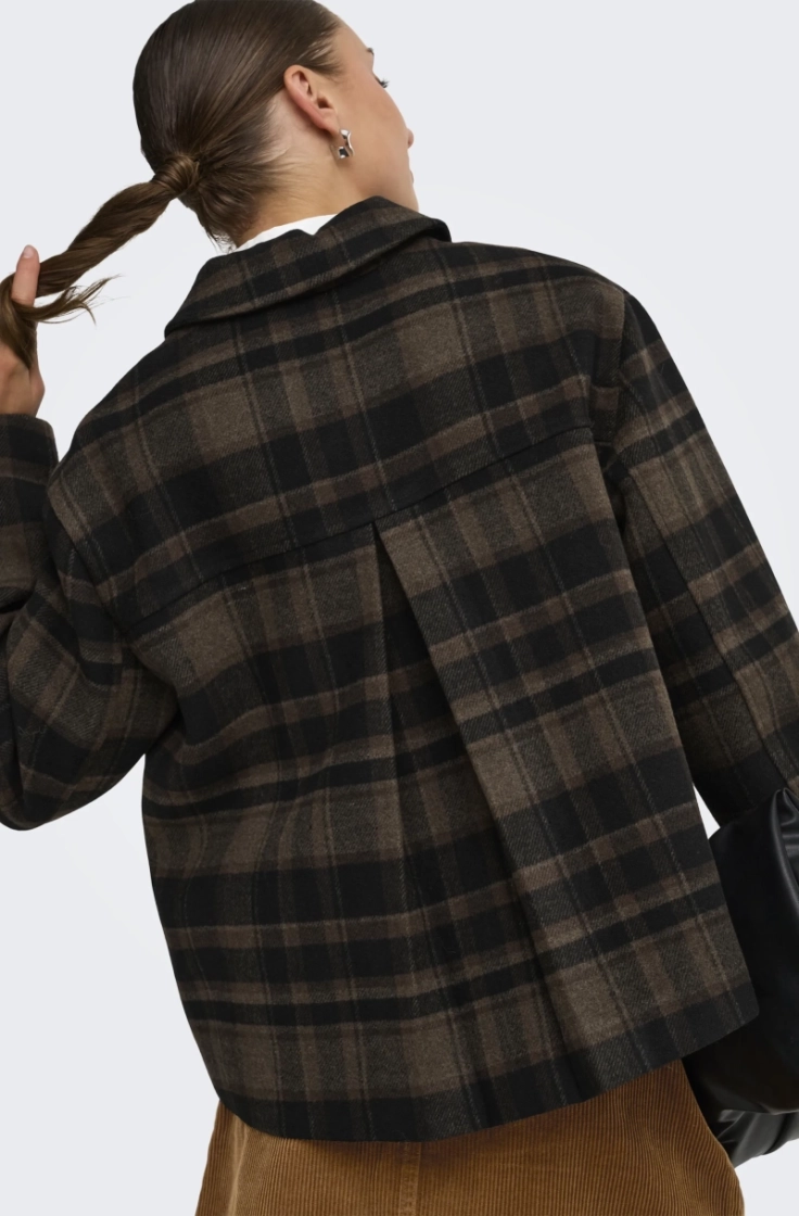 jdyastrid check short jacket o chocolate torte