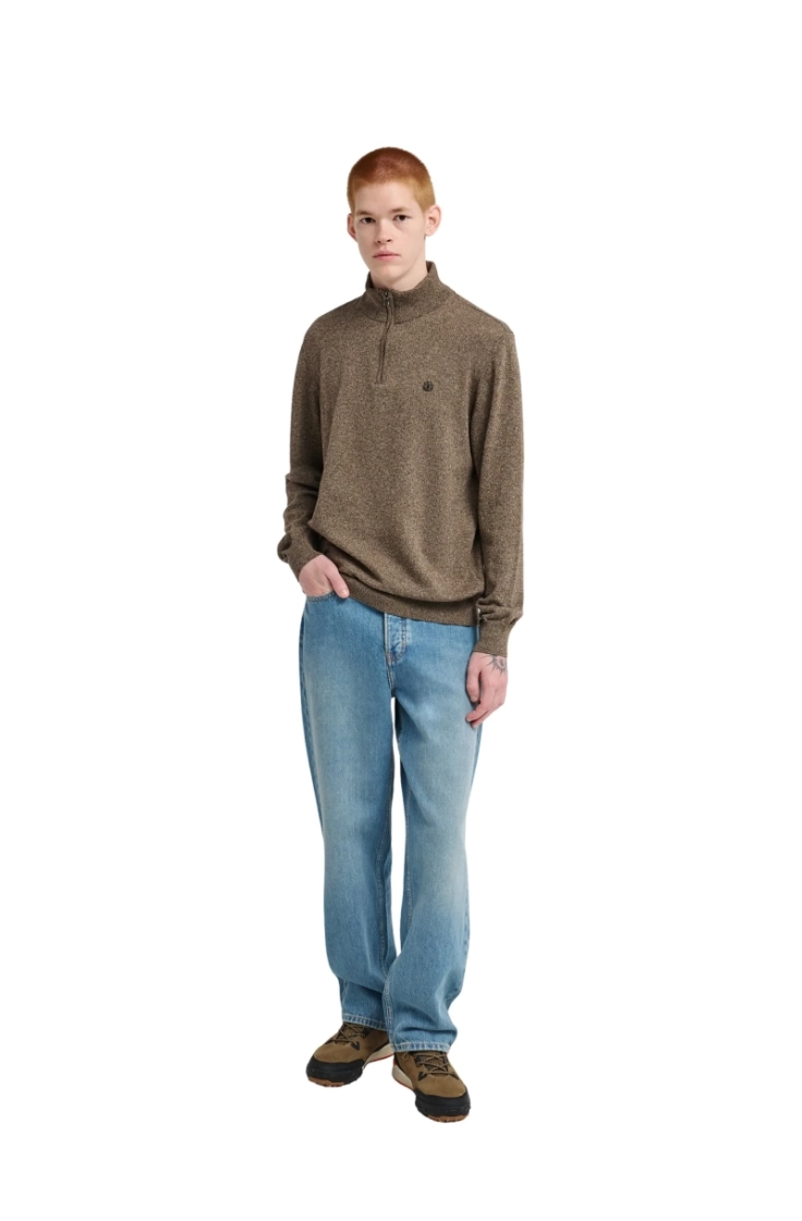 icon embroidery quarter zip cqkh sepia heat