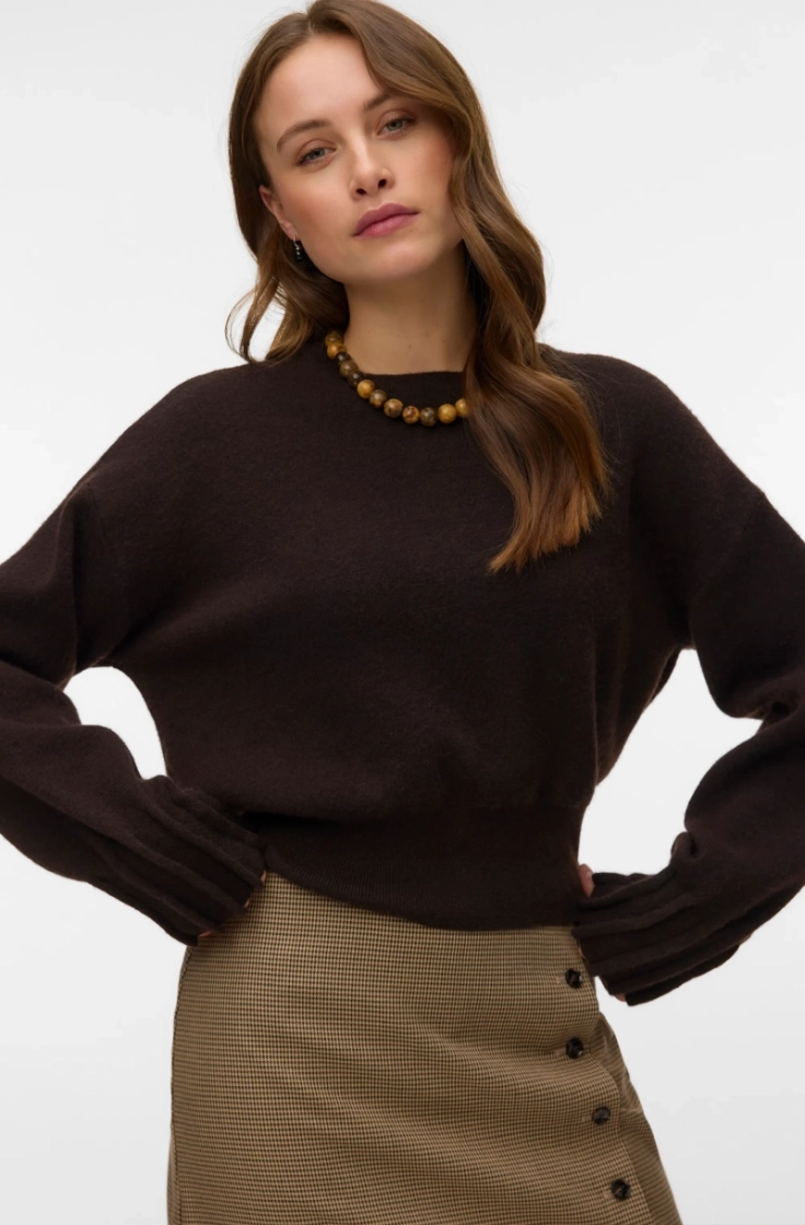 vmkacy ls o-neck pullover chocolate torte
