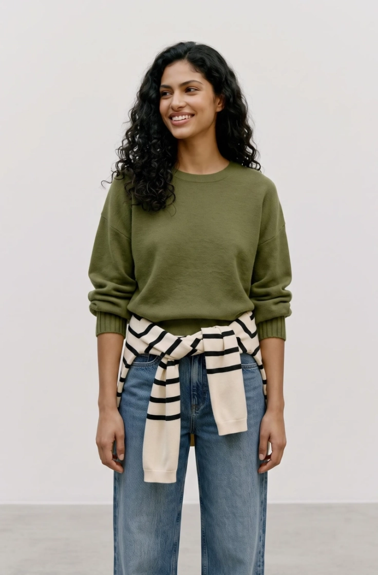 vmkacy ls o-neck pullover sphagnum melang