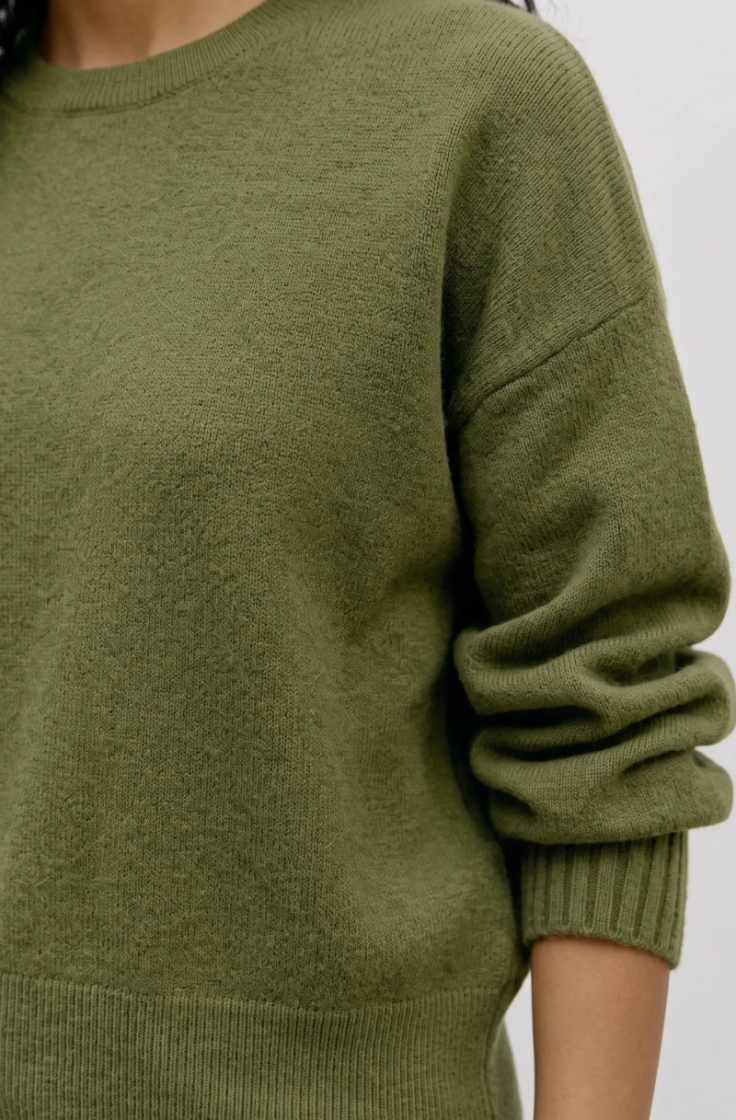 vmkacy ls o-neck pullover sphagnum melang