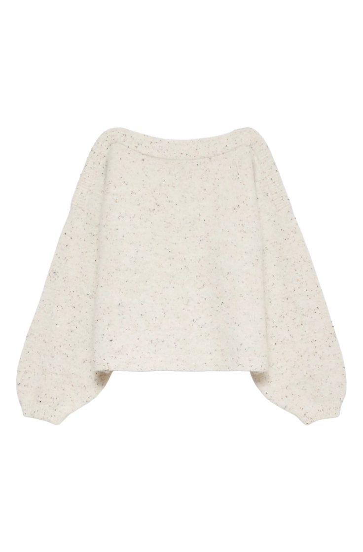 vmetta ls boatneck pullover birch w.melange