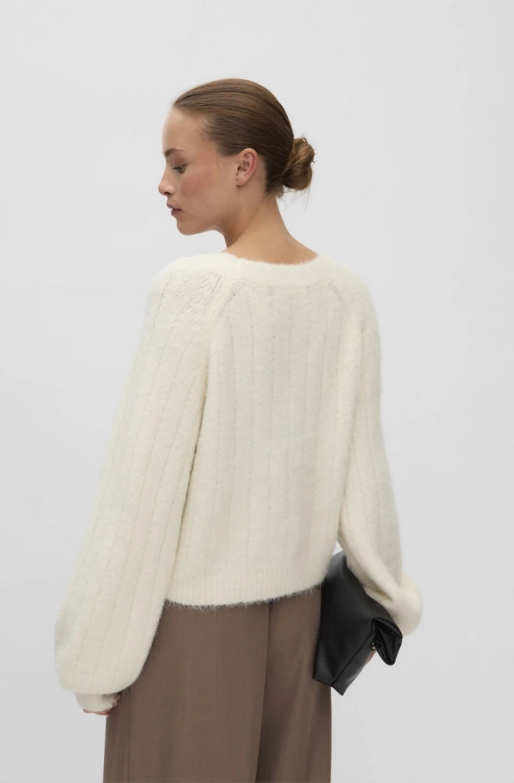 vmsally ls v-neck cardigan birch