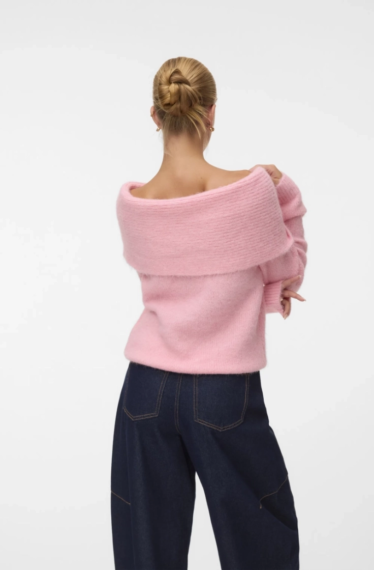 vmsorrina ls offshoulder parfait pink