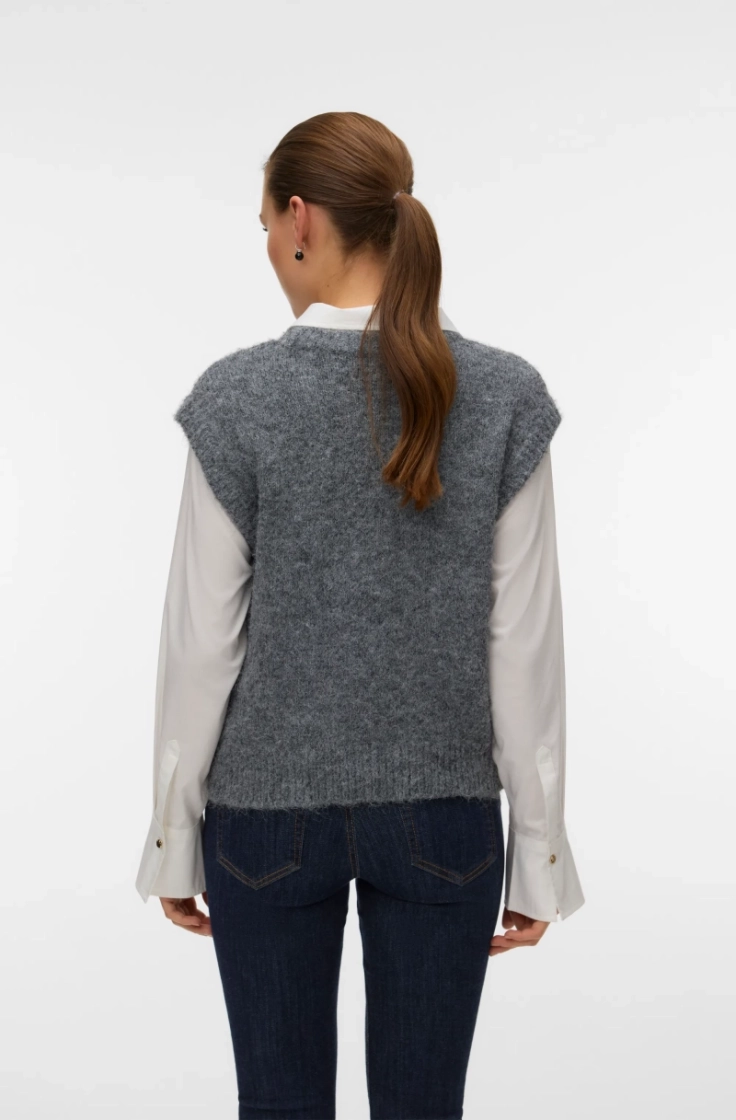 vmarianna sl o-neck vest prm dark grey melan