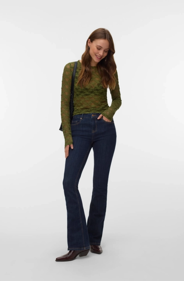 vmbonita ls o-neck top jrs sphagnum solid