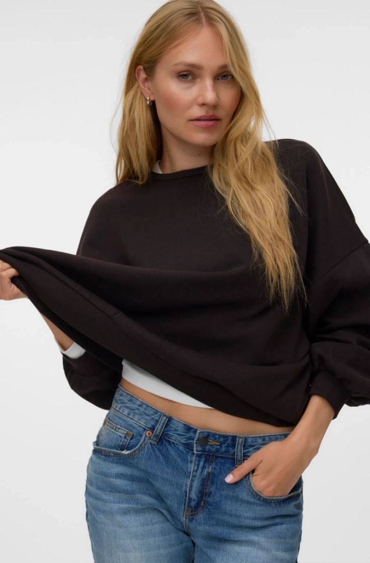 vmteddy maly ls sweatshirt jrs chocolate torte