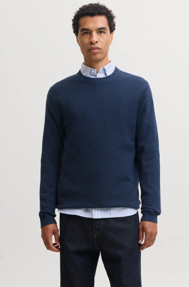 jprbluriley knit crew neck ls  insignia blue