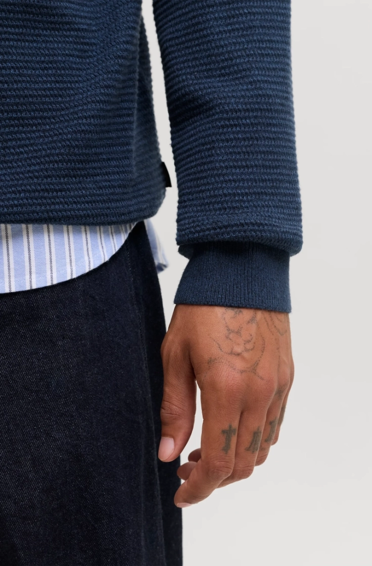 jprbluriley knit crew neck ls  insignia blue