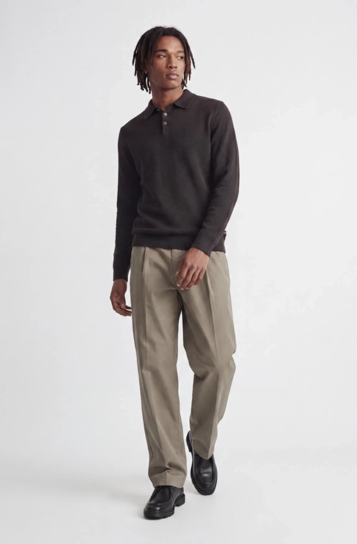 jprbluriley knit polo ls ganache