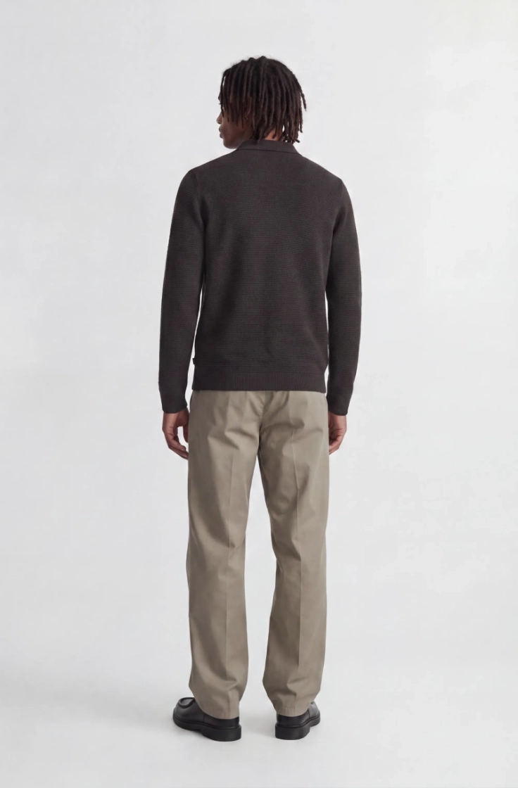 jprbluriley knit polo ls ganache