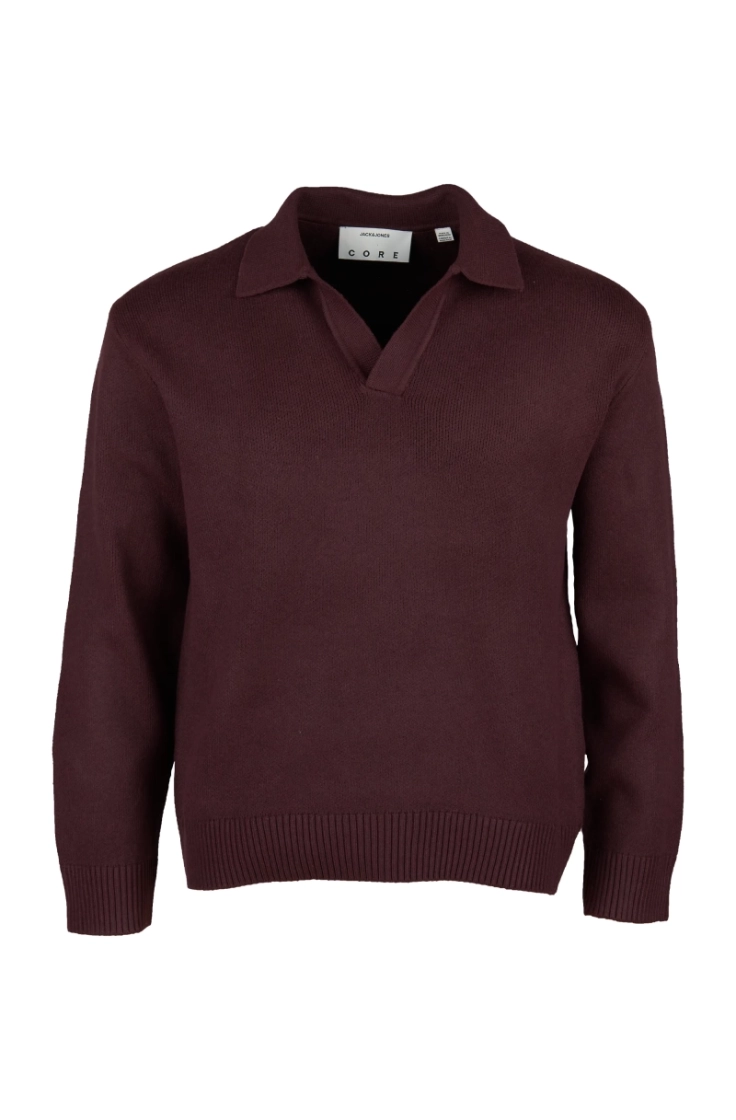 jcolegacy knit split neck polo fudge