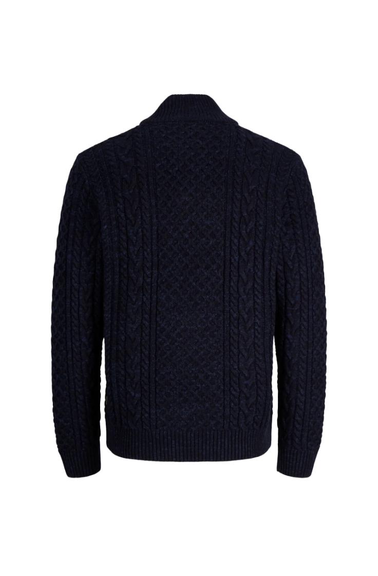 jprblucallum cable knit half z insignia blue