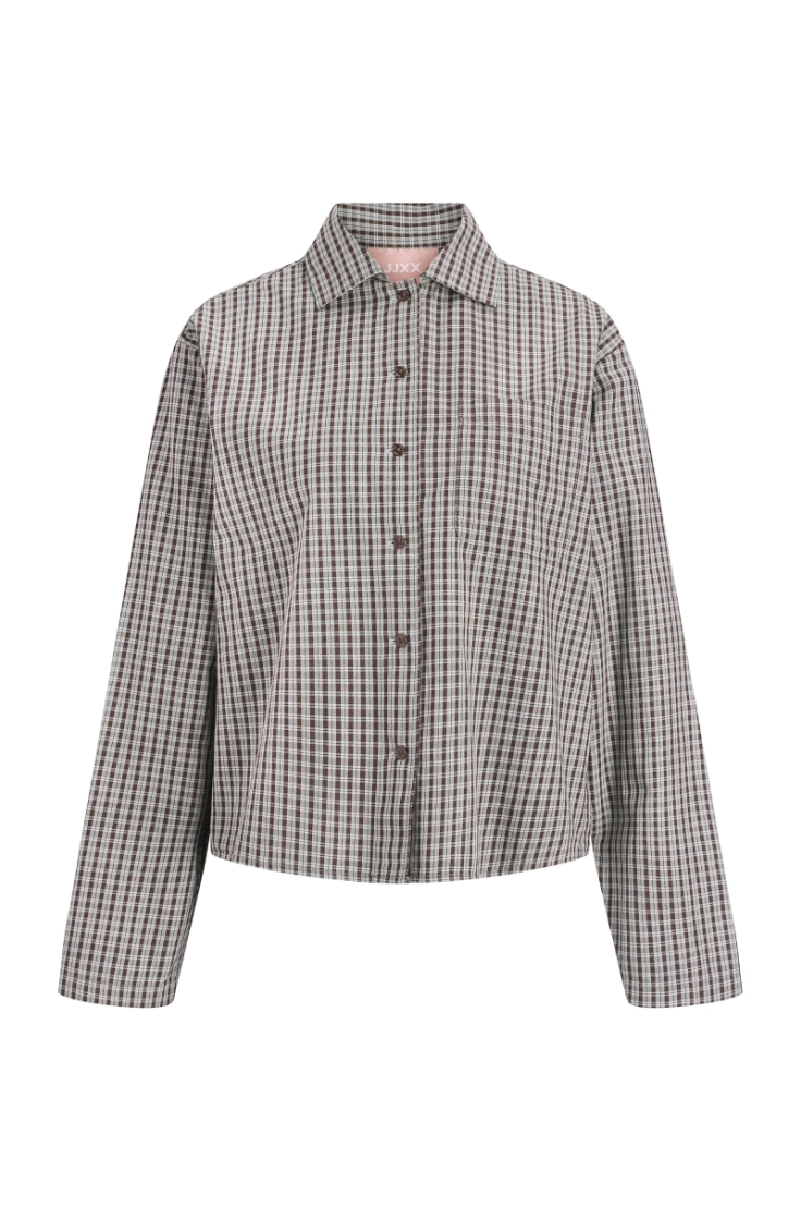 jxasta ls clean check shirt wv chocolate truff