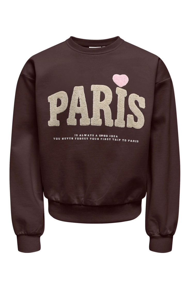 kognaomie ls boxy o-neck print coffee bean par