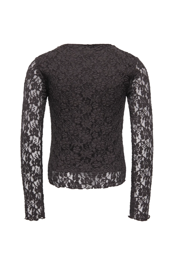 kogleika ls lace top jrs black coffee