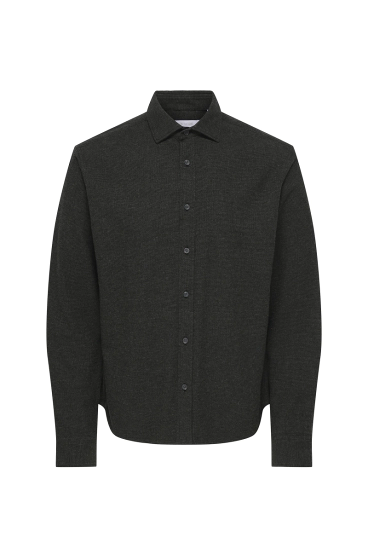 onsalon ls slim shrt frml beluga melange