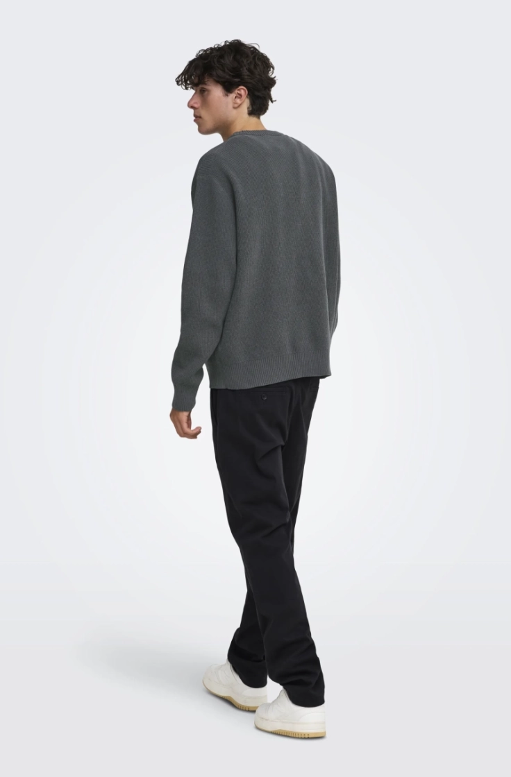 onsrodger rlx crew neck knit grey pinstripe