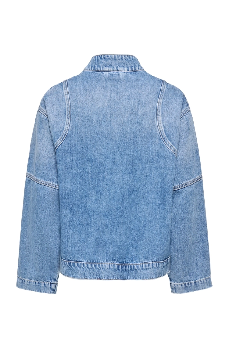 onlcathy biker dnm jacket dot  medium blue den