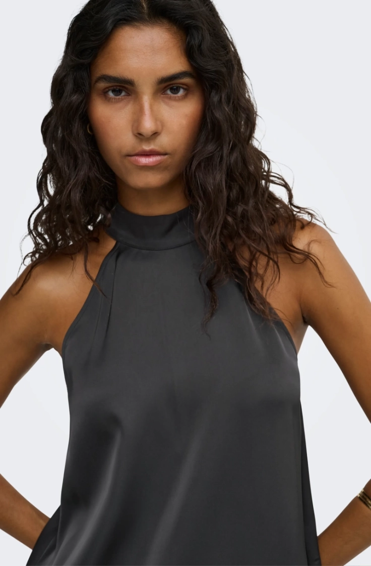 jdydenise halterneck top wvn black