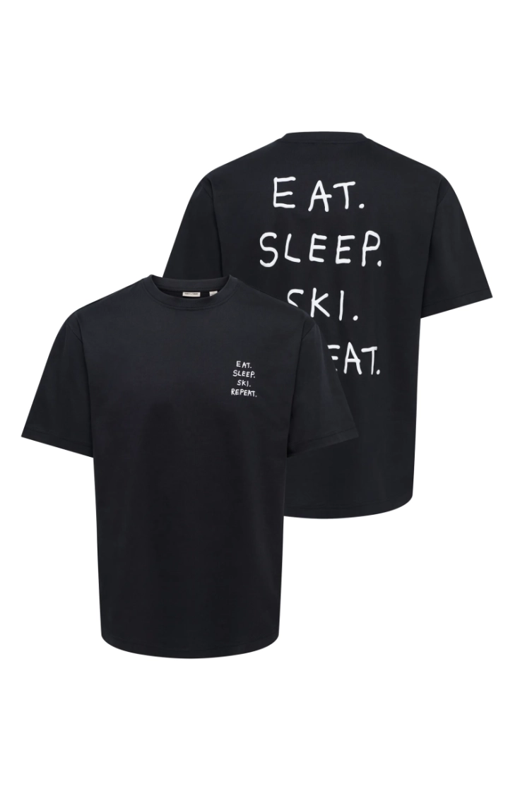 onsfred life rlx ss print tee black quote