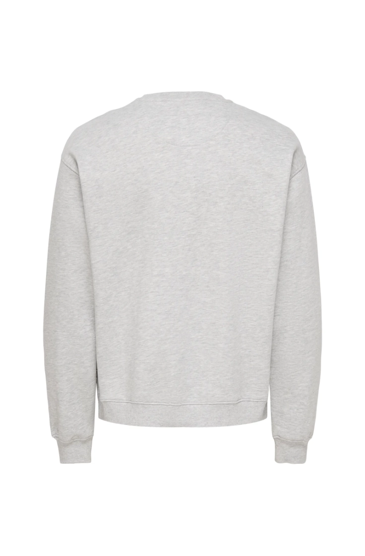 onspeanuts rlx ls emb lic crew light grey mela