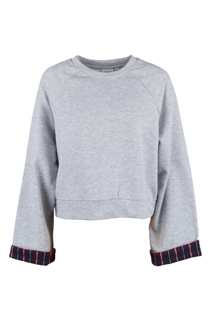 vireon checked fold up sweatsh light grey mela