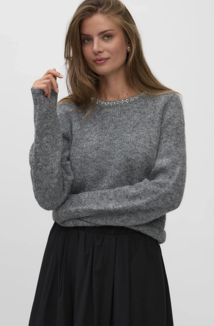 vmnovah jewel ls o-neck pullov dark grey melan