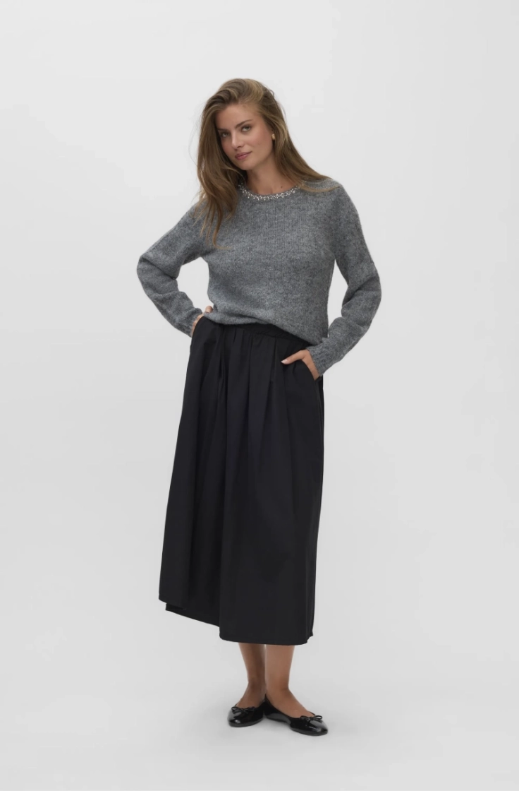 vmnovah jewel ls o-neck pullov dark grey melan