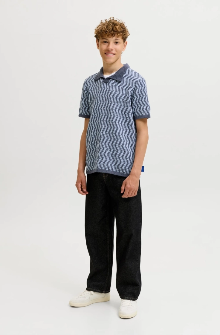 joraiden knit split neck polo odyssey gray ca