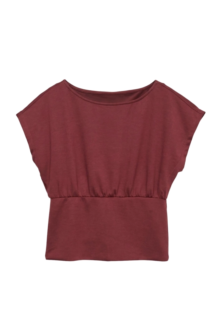 vmsmilla sl waist top jrs exp russet brown