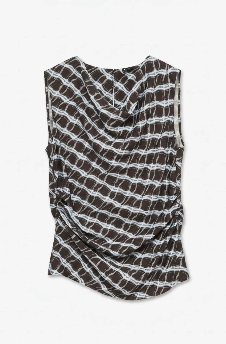 vmcharlie sl drape top wcn exp chocolate torte