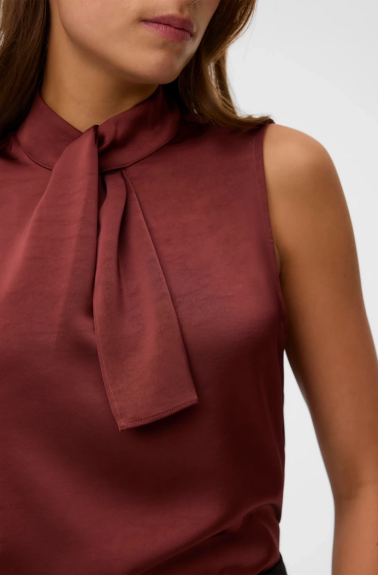 vmariana sl neck tie top exp russet brown
