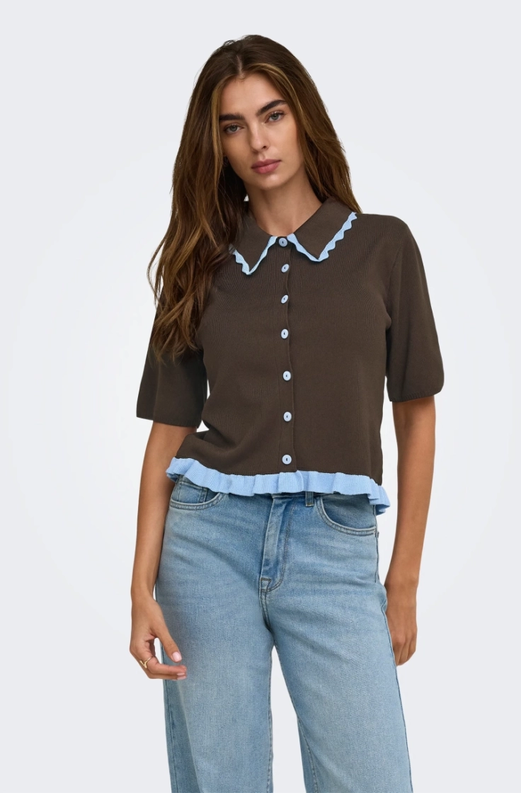 onlvilma ss polo frill chocolate torte
